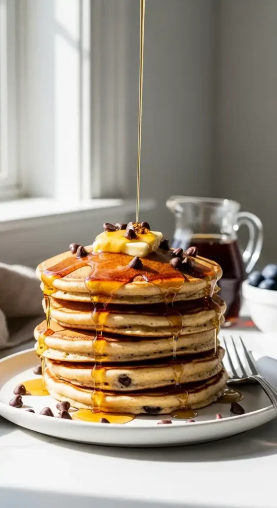 chocolate-chip-protein-pancakes