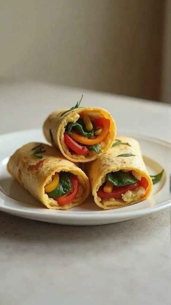 Three-omelette-rolls-peppers-plated