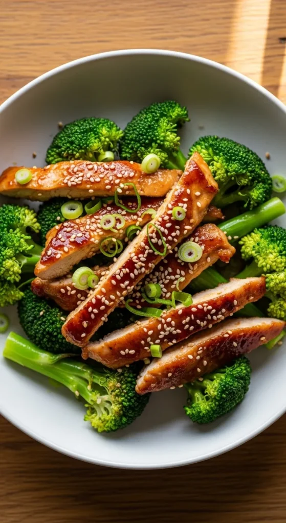 Teriyaki-chicken-broccoli-sesame-plated