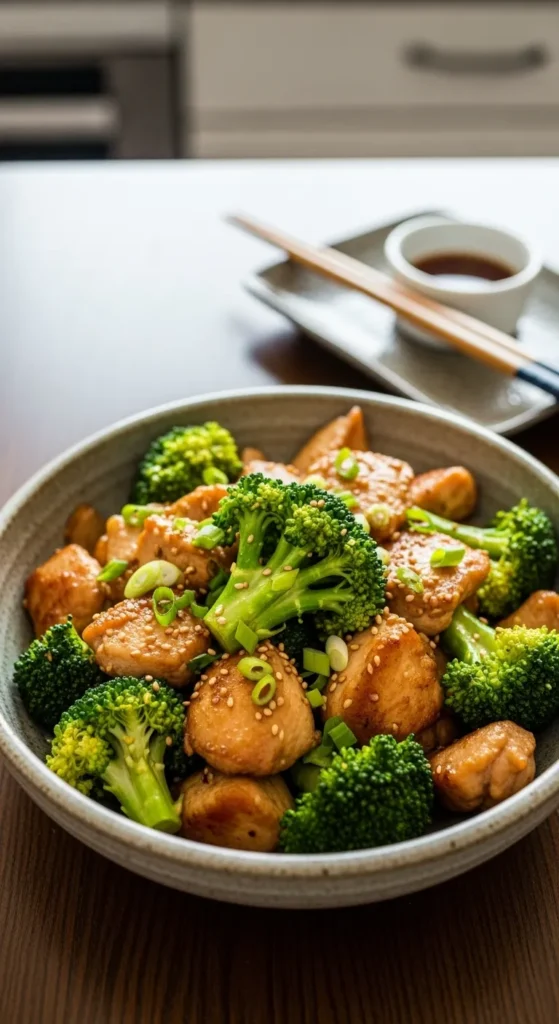 Teriyaki-chicken-broccoli-sesame-plated