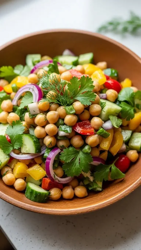 chickpea-salad-vegetables-wooden-bowl