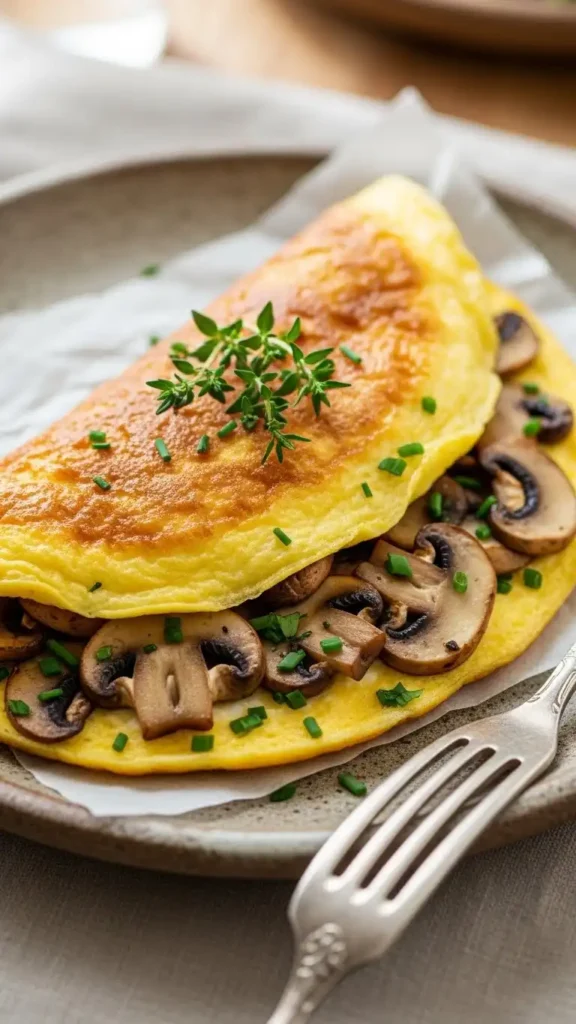fluffy-mushroom-omelette-recipe-in-10-minutes
