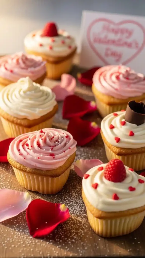 pink-frosting-heart-shaped-cupcakes-for-valentines-day