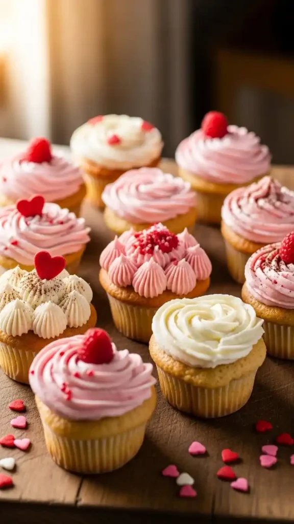 romantic-heart-shaped-cupcakes-for-valentines-day.