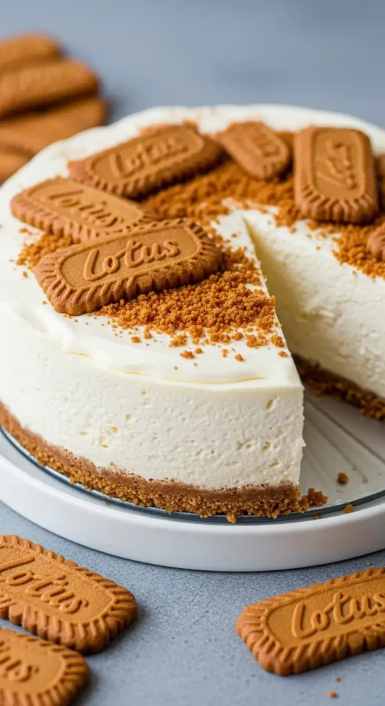 creamy-no-bake-lotus-biscoff-cheesecake