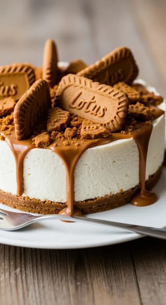 indulgent-dessert-no-bake-lotus-biscoff-cheesecake
