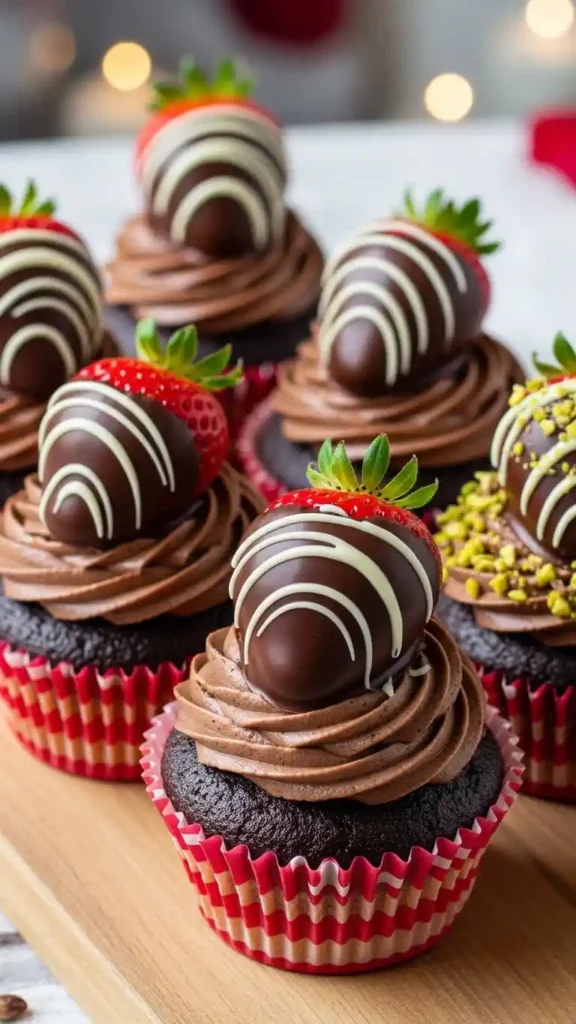 chocolate-covered-strawberry-cupcakes