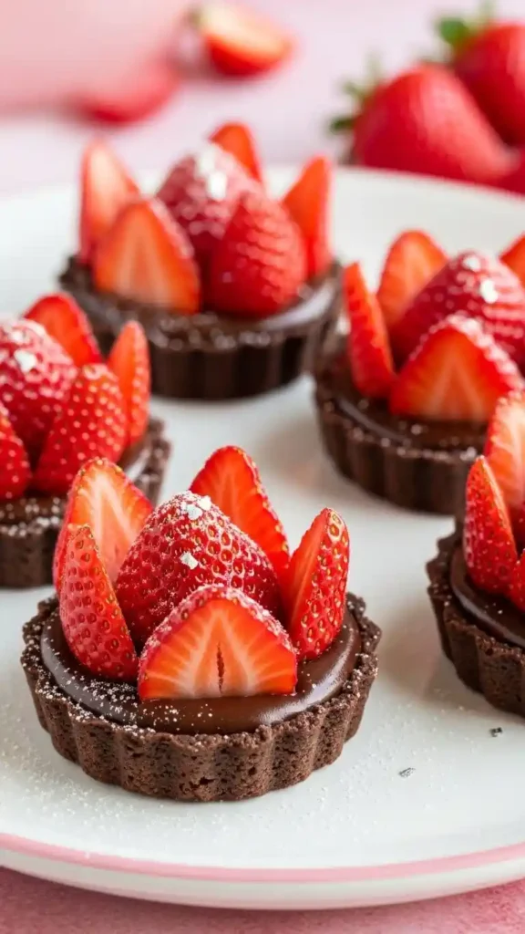 chocolate-strawberry-tartlets