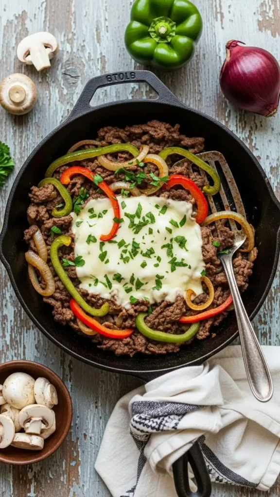philly-cheesesteak-skillet