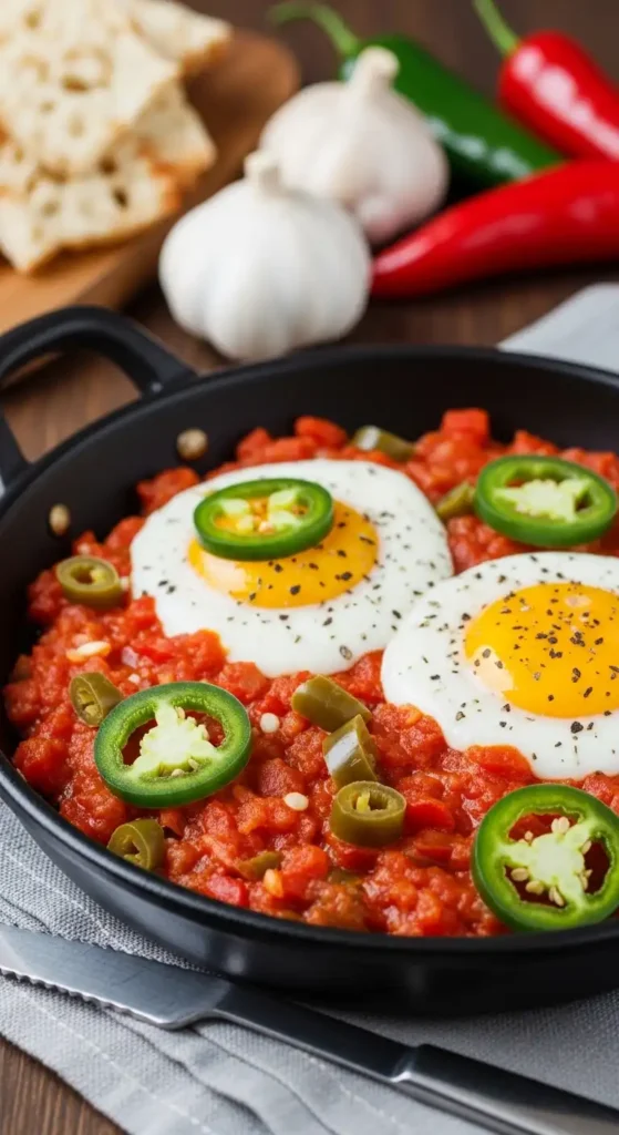 spicy-jalapeno-garlic-huevos-rancheros-breakfast