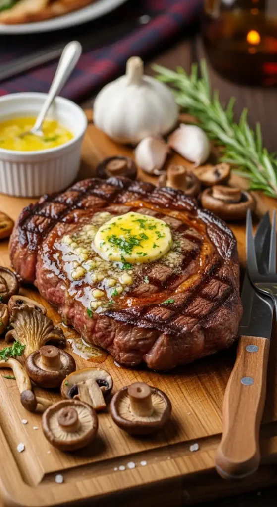 pan-seared-ribeye-with-garlic-butter-and-mushrooms