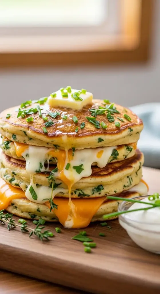 cheesy-herb-pancakes