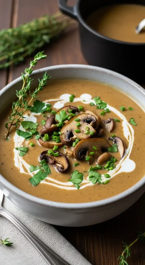 herb-infused-keto-creamy-mushroom-soup