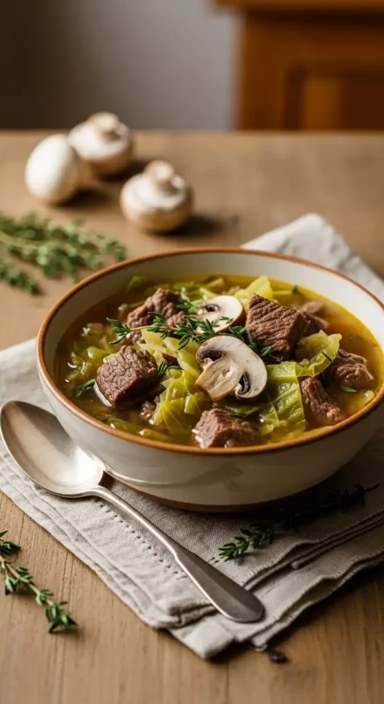 keto-beef-and-cabbage-soup-recipe-with-mushrooms-and-thyme