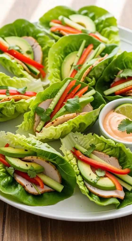 turkey-and-avocado-lettuce-wraps