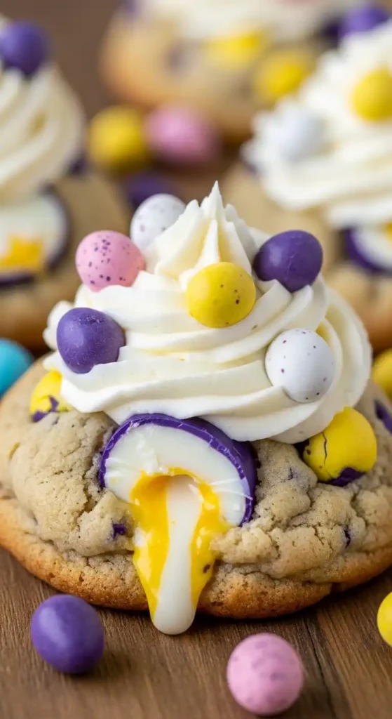 cadbury-egg-cookie-with-vanilla-frosting