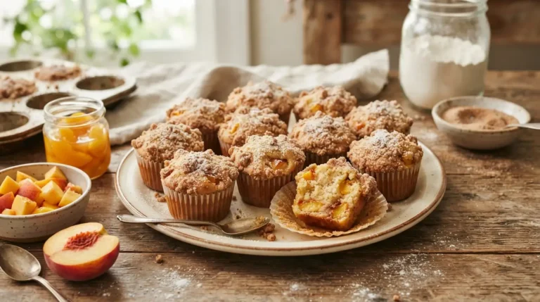 Peach-Cobbler-Muffins-Recipe-with-Fresh-or-Canned-Peaches