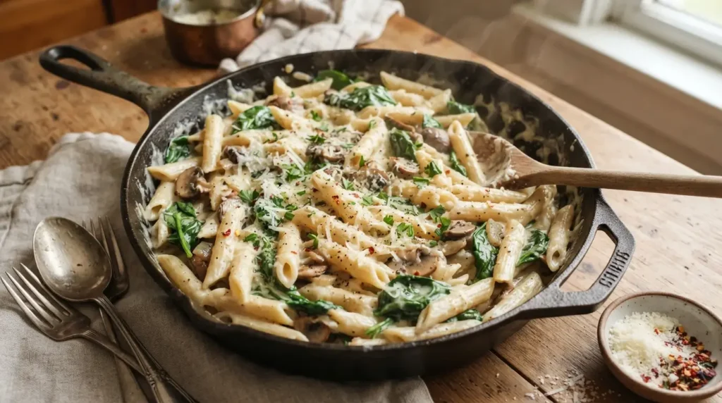Quick-One-Pan-Creamy-Spinach-Pasta-Recipe-for-Dinner