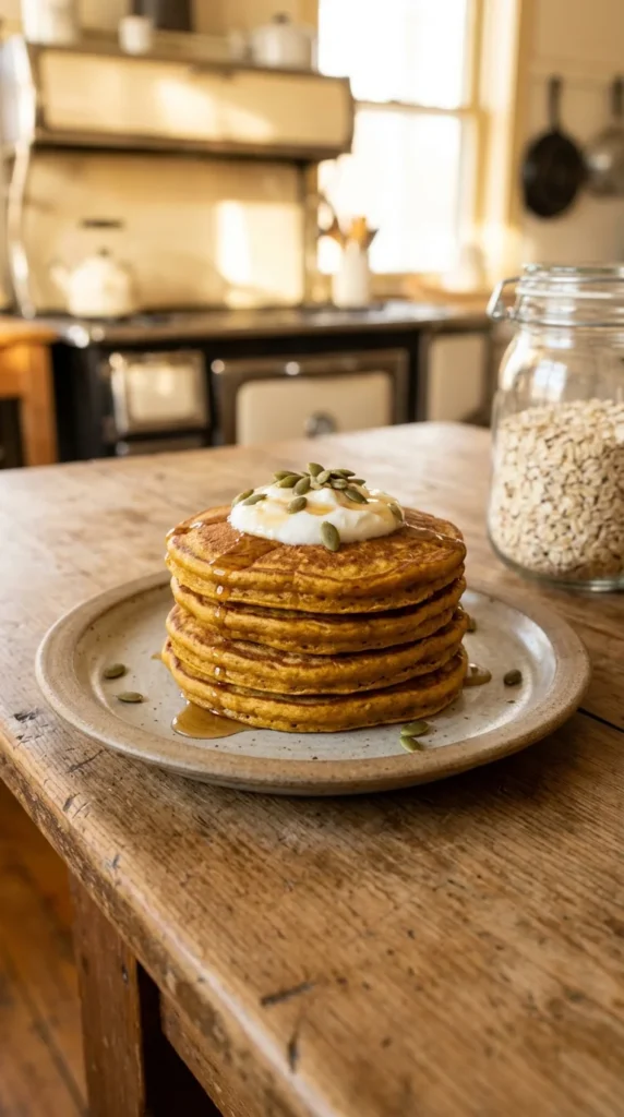 healthy-pumpkin-oat-pancakes
