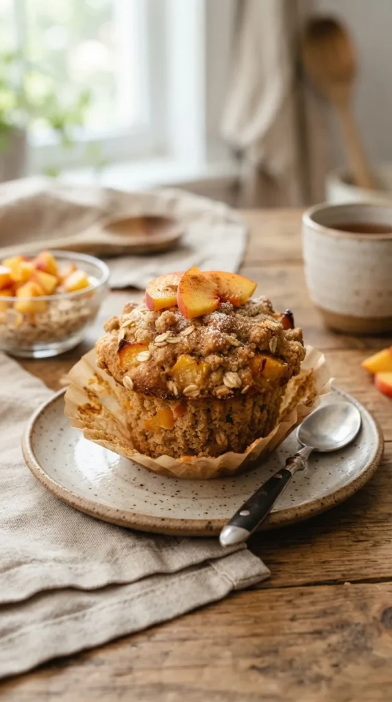 peach-oatmeal-muffins