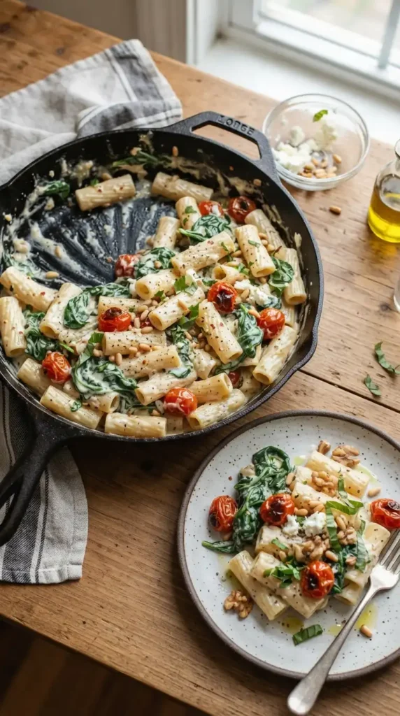 spinach-goat-cheese-pasta